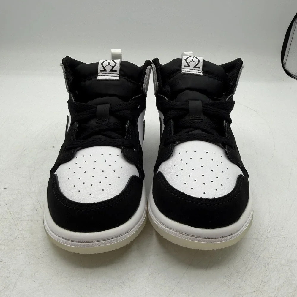 Nike Air Jordan Retro 1 Mid SE TD Shoes Toddler Sz 10 C White/Black DN4322-100